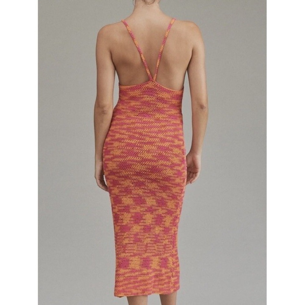 Acacia Swimwear Ipo Pink Orange Crochet Maxi Dress Knit Cover Up Beach Coastal